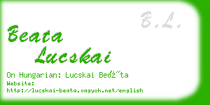 beata lucskai business card